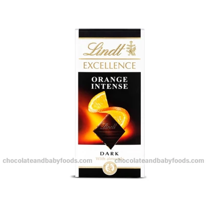 Lindt Orange Intense Dark with Almond Chocolate Bar 100gm