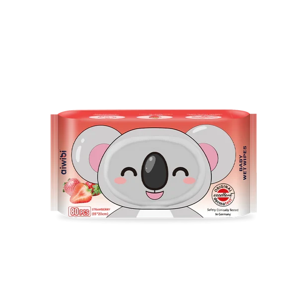 Aiwibi Strawberry Flavor Aroma Serene Hypoallergenic Care Wet Wipes 80pcs