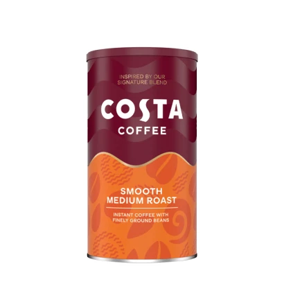 Costa Smooth Medium Roast Instant Coffee with Finely Ground Beans 100G