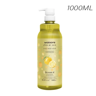 Watson's Botanical Honey Extract Orange Peel Oil Nourishing Yuzu Body Wash (Pump) 1000ml