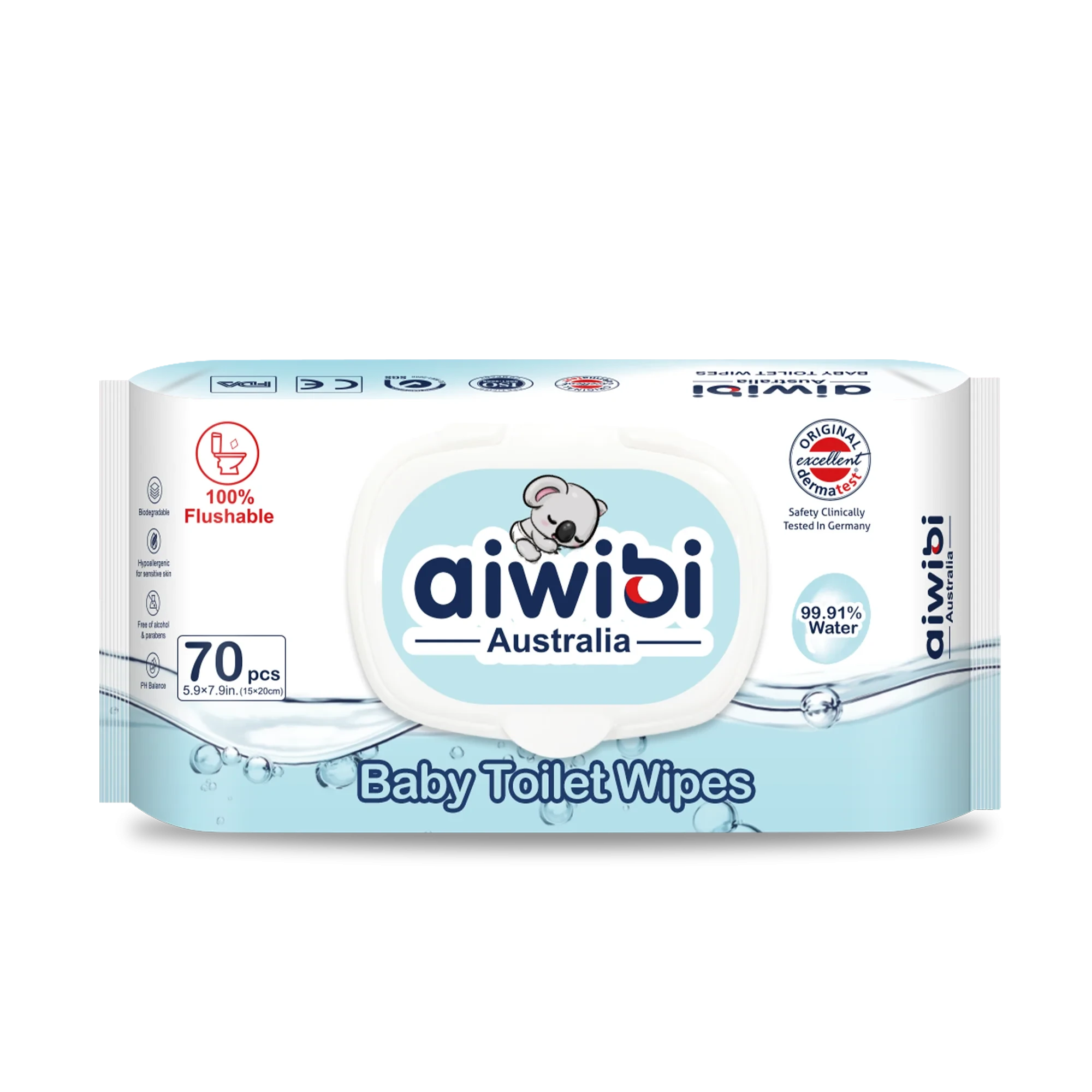 Aiwibi Australia Baby Toilet Wipes 70pcs