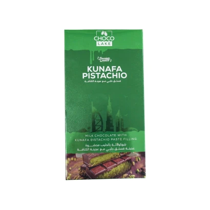 Choco Lake Premium Quality Kunafa Pistachio (Milk Chocolate With Kunafa Pistachio Paste Filling)- 90g