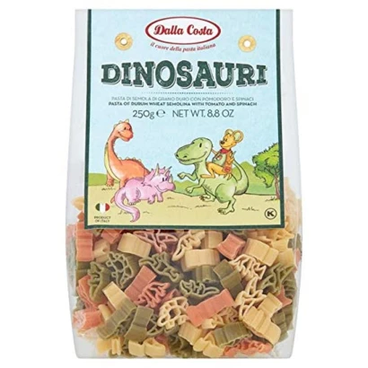 Dalla Costa Dinosauri Durum Wheat Semolina Pasta with Tomato & Spinach 250gm