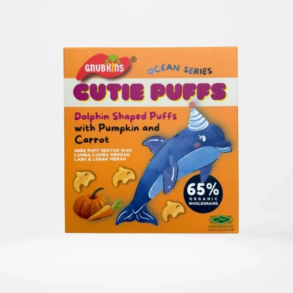 Gnubkins Cutie Puffs Dolphin Shaped Puffs with Pumpkin & Carrot 32g