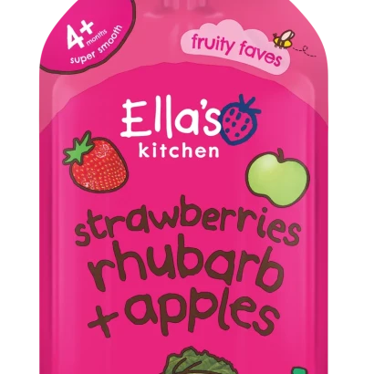 Ella's Kitchen Strawberries Rhubarb + Apples (4+mnths) 120gm
