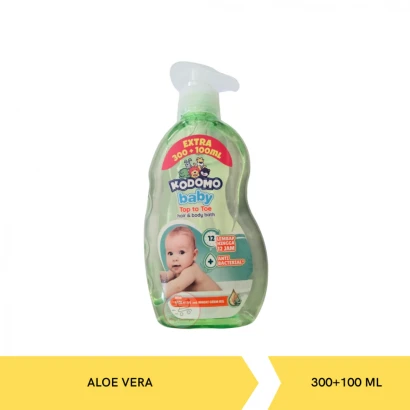 Kodomo Baby Top To Toe Hair & Body Bath With Aloe Vera & Wheat Cream Oil 400ml